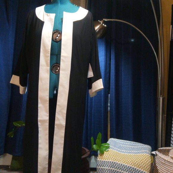 Spiegel Black & White Duster Jacket OverCoat Sz 10 NWT - Picture 11 of 12